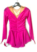 Solitaire Ready to Ship Soft Ruched Skating Dress - Magenta
