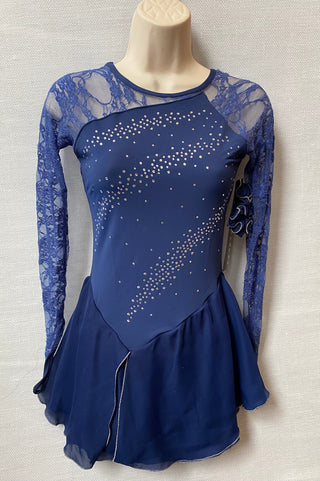 Jerry's Ready to Ship Astral Lace #26 Beaded Skating Dress - Blue