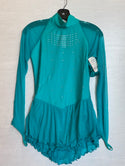 Solitaire Ready to Ship Classic High Neck Linear Beaded Skating Dress - Gulf