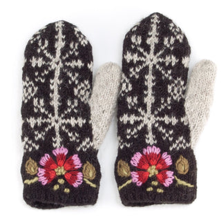Lost Horizons Ready to Ship Wool Mittens - Eleanor (Black)
