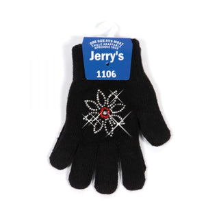 Jerry's Ready to Ship Crystal Snow Daisy Stretchy Gloves - Black
