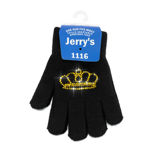 Jerry's Crystal Gold Crown Stretchy Gloves - Northern Ice and Dance
