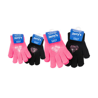 Jerry's Crystal Hearts Stretchy Gloves - 2 Colors - Northern Ice and Dance