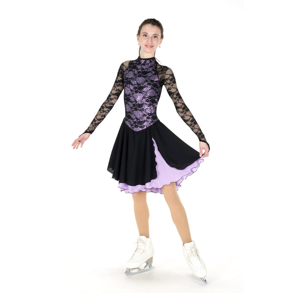 Jerry's Dancesse #140 Dance Skating Dress - Black/Lilac