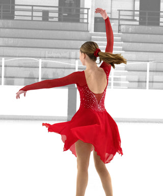 Jerry's Rhinestone Rhumba #209 Dance Beaded Skating Dress - Ruby Red