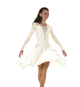 Jerry's Ready to Ship Lilt of Lace #210 Dance Skating Dress - Ivory