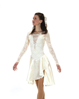 Jerry's Ready to Ship Lilt of Lace #210 Dance Skating Dress - Ivory