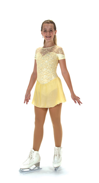 Jerry's Ready to Ship Softly Sequins #528 Skating Dress - Soft Yellow