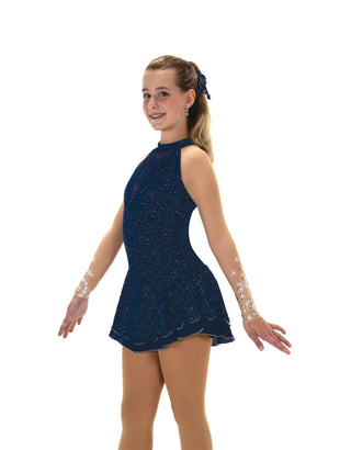 Jerry's Ready to Ship Daybreak #546 Beaded Skating Dress - Indigo Dew - Northern Ice and Dance