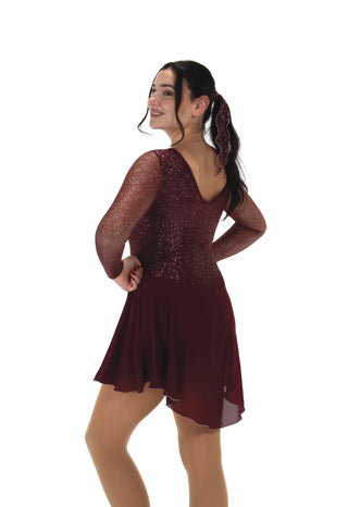 Jerry's Ready to Ship Silver Dust #569 Skating Dress - Wine