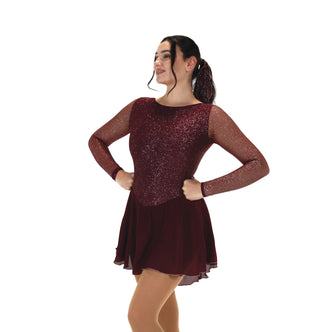 Jerry's Ready to Ship Silver Dust #569 Skating Dress - Wine