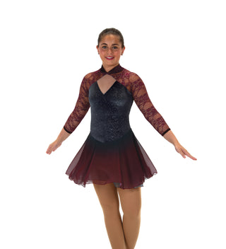 Jerry's Ready to Ship Silver & Wine #595 Skating Dress