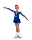 Jerry's Compelling #604 Beaded Skating Dress - Royal Blue