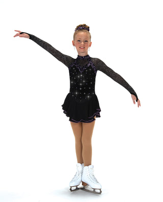 Jerry's Knight #605 Beaded Skating Dress - Black - Northern Ice and Dance
