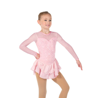 Jerry's Ready to Ship Crystal Kisses #614 Beaded Skating Dress - Pink