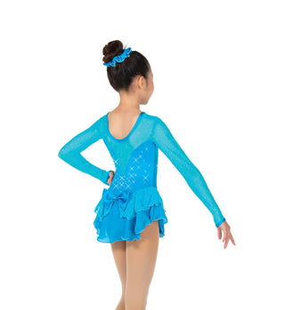 Jerry's Ready to Ship Crystal Kisses #614 Beaded Skating Dress - Turquoise