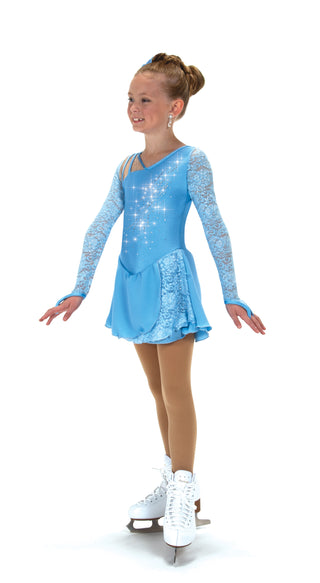 Jerry's Ready to Ship Side Glide #617 Beaded Skating Dress - Crystal Blue