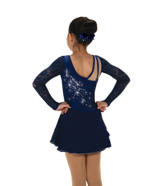 Jerry's Side Glide #617 Beaded Skating Dress - Navy Blue