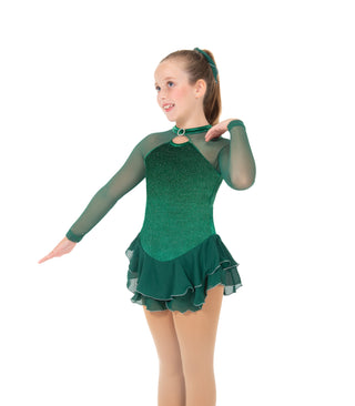 Jerry's Ready to Ship Shimmer #645 Skating Dress - Emerald Green