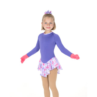 Jerry's Happy #691 Fleece Skating Dress - Purple Bows - Northern Ice and Dance