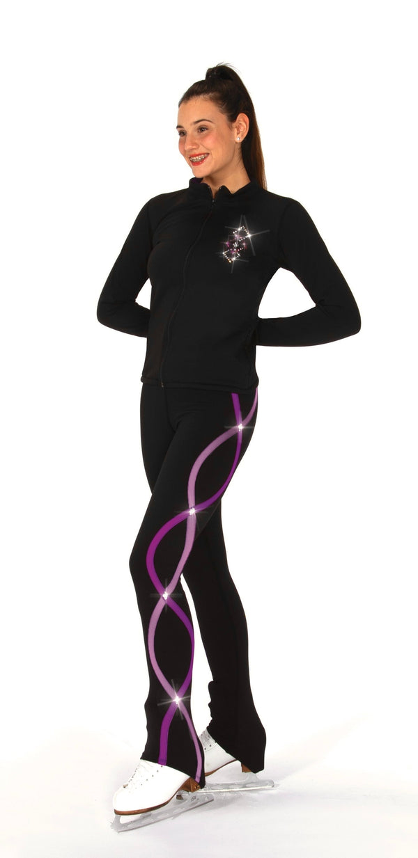 Jerry's Ready to Ship Ribbonette Fleece Crystal Skating Jacket - Purple