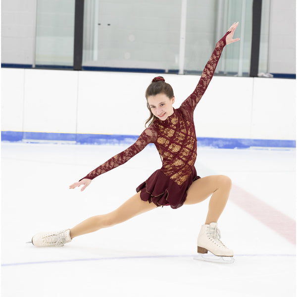 Aurora Ice Sangria Sparkles Skating Dress