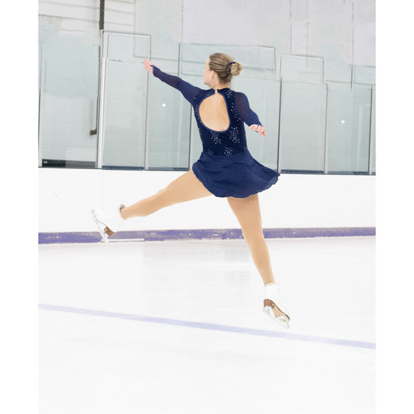 Aurora Ready to Ship Ice Frost Patterns Skating Dress Adult Large Aurora Ready to Ship Ice Frost Patterns Skating Dress Adult Large