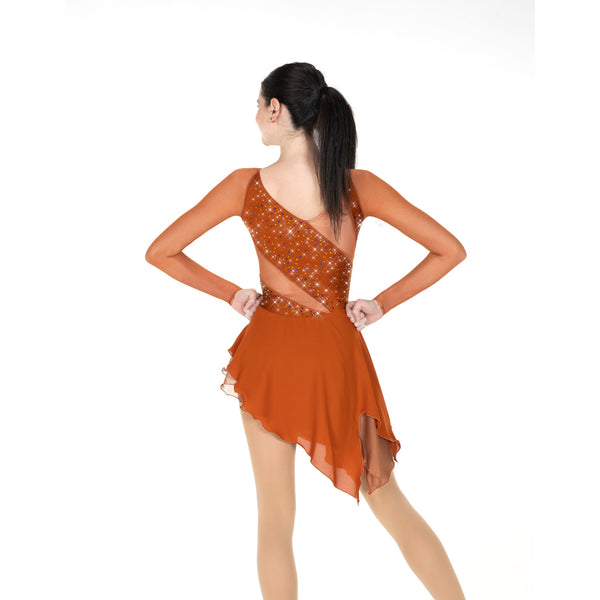 Aurora Ice Mesh & Magic Beaded Skating Dress - Copper