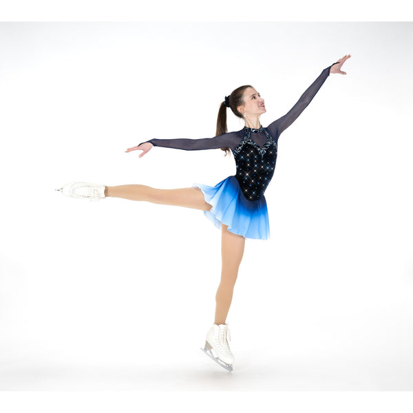 Aurora Ice Sky Shade Beaded Skating Dress