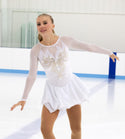 Aurora Ice Whispers of Gold Beaded Skating Dress