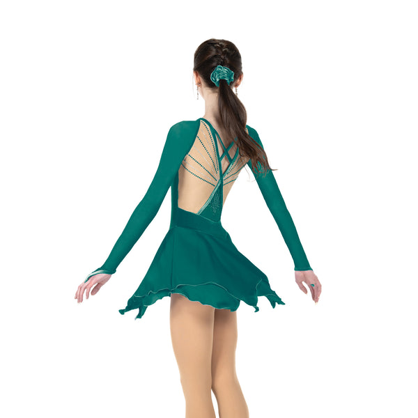 emerald green figure skating dress Highneck Skate Dress - JRF22009-HG