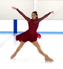 Aurora Ice Cabernet Canasta Dance Skating Dress