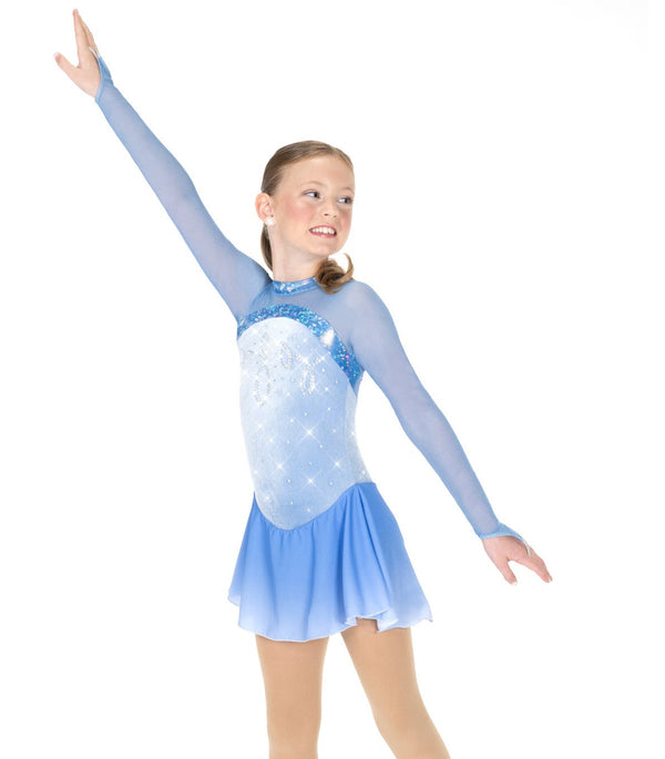 Aurora Ice Ice Loops Beaded Skating Dress - Powder Blue