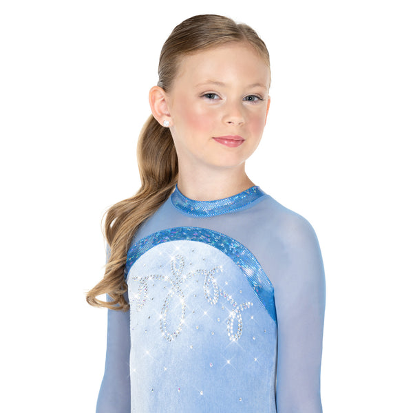 Aurora Ice Ice Loops Beaded Skating Dress - Powder Blue