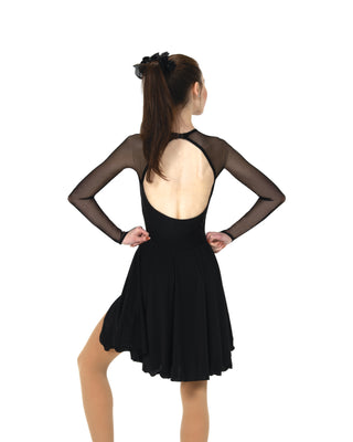 Solitaire Sweetheart Dance Unbeaded Skating Dress - Black