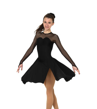 Solitaire Sweetheart Dance Unbeaded Skating Dress - Black