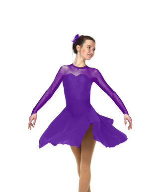 Solitaire Sweetheart Dance Unbeaded Skating Dress - Purple