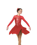 Solitaire Sweetheart Dance Beaded Skating Dress - Red