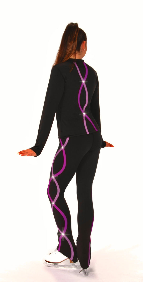Jerry's Ready to Ship Ribbonette Fleece Crystal Skating Jacket - Purple