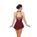 Solitaire Ready to Ship Cross Back Unbeaded Skating Dress - Wine