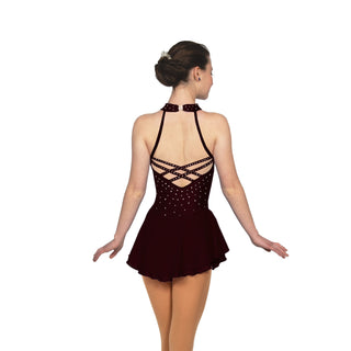 Solitaire Ready to Ship Cross Back Beaded Skating Dress - Black