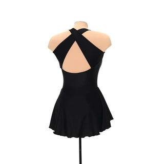 Solitaire Tapered Cut Unbeaded Skating Dress - Black