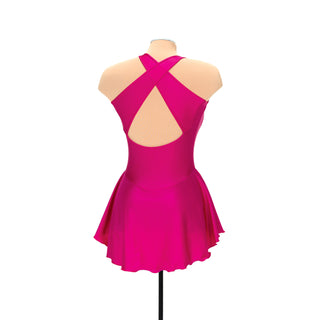 Solitaire Tapered Cut Beaded Skating Dress - Rose Pink
