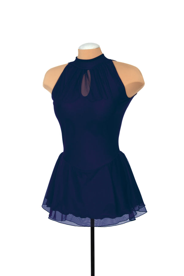 navy blue figure skating dress Solitaire Navy Skate Dress - Strappy Back