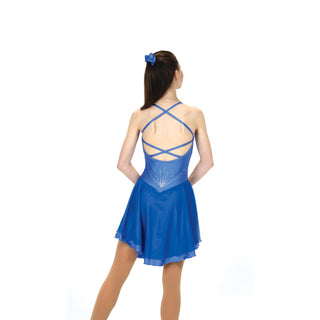 Solitaire Ready to Ship Empire Lightly Beaded Skating Dress - Blue