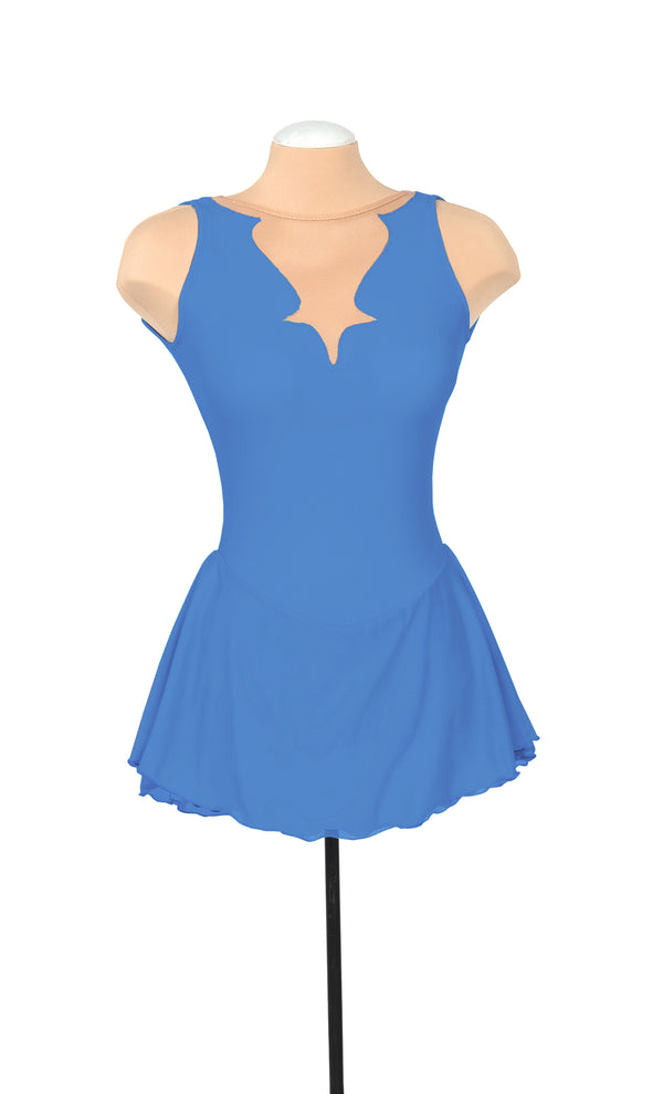 Solitaire Fancy Cutwork Unbeaded Skating Dress - Light Blue Adult Small / Skin Tone C Solitaire Fancy Cutwork Unbeaded Skating Dress - Light Blue Adult Small / Skin Tone C