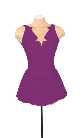 Solitaire Fancy Cutwork Unbeaded Skating Dress - Orchid