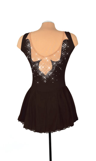 Solitaire Fancy Cutwork Beaded Skating Dress - Red