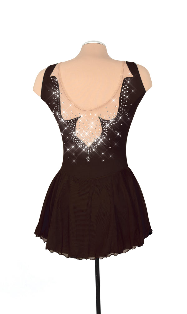 Solitaire Fancy Cutwork Beaded Skating Dress - Black Adult Small / Skin Tone B Solitaire Fancy Cutwork Beaded Skating Dress - Black Adult Small / Skin Tone B