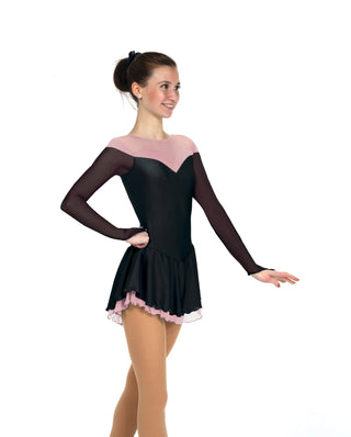 Solitaire Shaded Sweetheart Unbeaded Skating Dress - Rose Noir